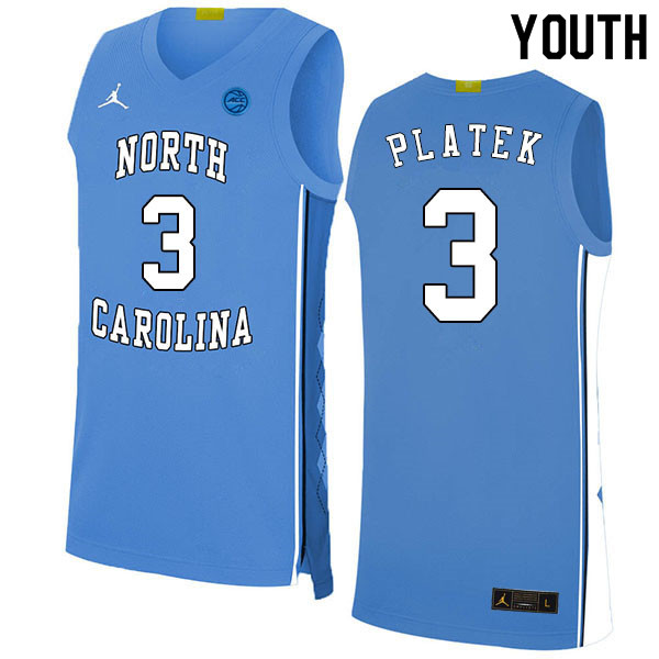 2020 Youth #3 Andrew Platek North Carolina Tar Heels College Basketball Jerseys Sale-Blue - Click Image to Close